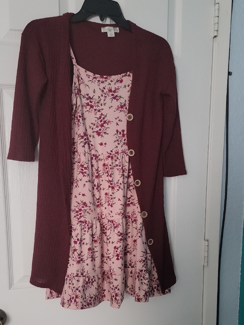 Knitworks Burgundy Ribbed Knit Top